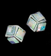 Hexagonal 3 crystal stud earrings
