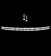 Double line crystal and pearl choker set