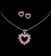 Heart pendant necklace set